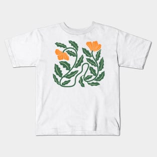 California Poppy Vines Kids T-Shirt